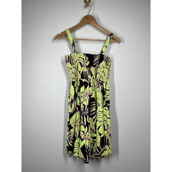 Maaji Girls Swim Coverup Dress Size 16 Tropical Floral Neon - Picture 2 of 4